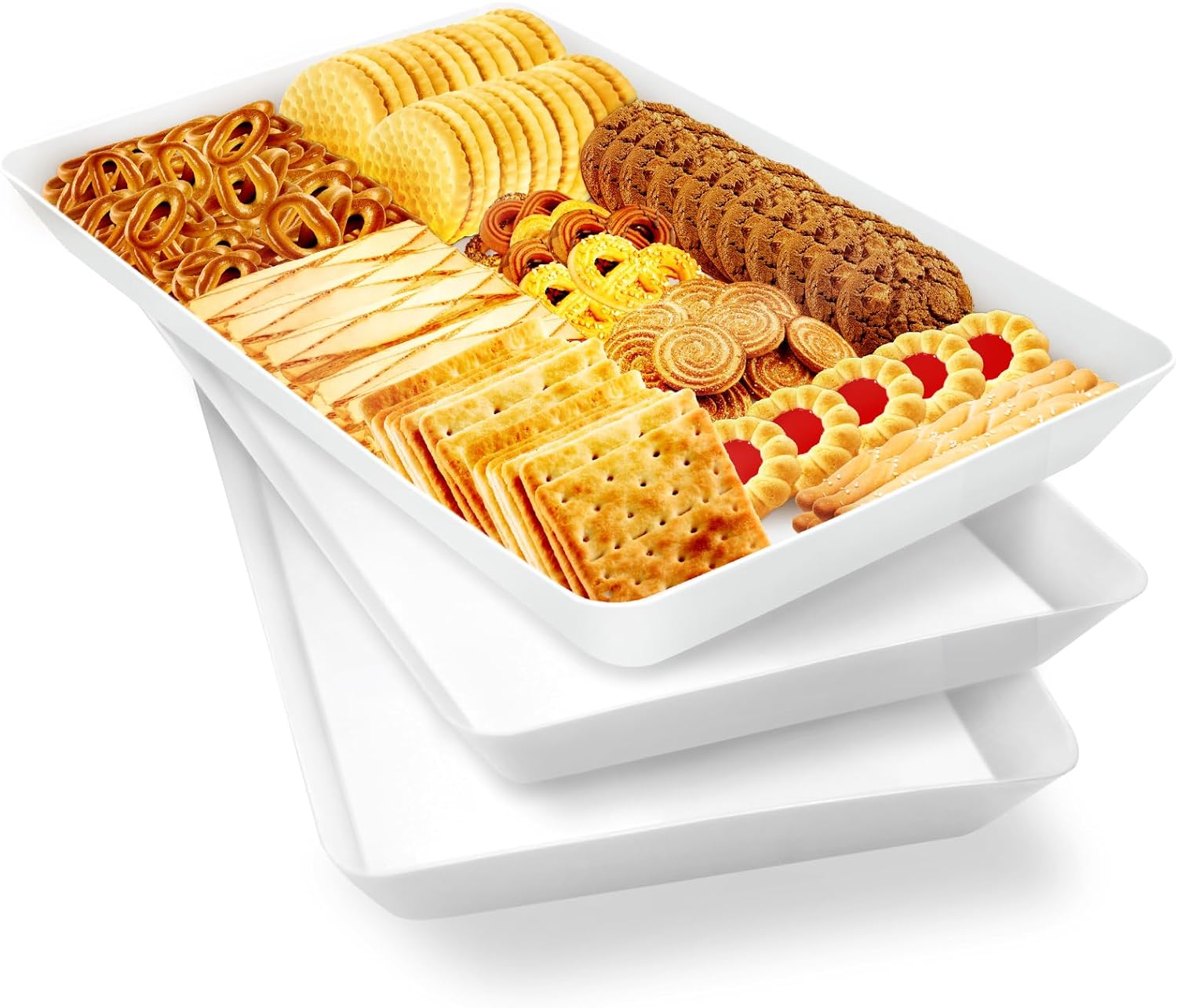 Serving Trays, Serving Platters, Plastic Trays - 4 Pcs Serving Trays, Serving Platters, Plastic Trays - 4 Pcs